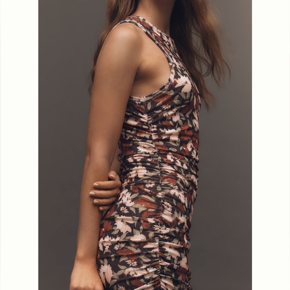 Anthropologie Sleeveless Cutout Slim Column Midi Dress Black Floral NEW Small - Picture 4 of 16